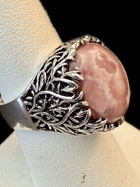925 OVAL shaped RHODOCHROSITE ring